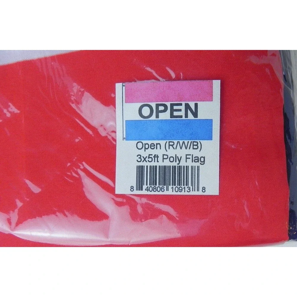 Open Sign 3x5‎ RWB  100D Woven Poly Nylon Flag Grommets NEW